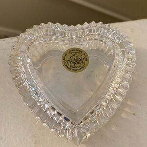 Cristal d’Arques Genuine Lead Crystal. Heart Trinket Box. France. NWT.